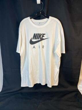 Nike Air Men's Short Sleeve Swoosh Logo Graphic T-Shirt White 2XL